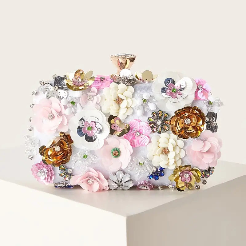 Mini Floral Beaded Hand Bag