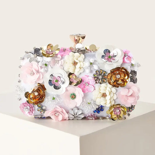 Mini Floral Beaded Hand Bag