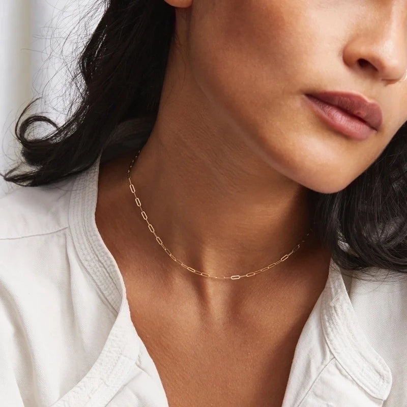 Chain Necklace, 14K Gold, Silver, Rose Gold.