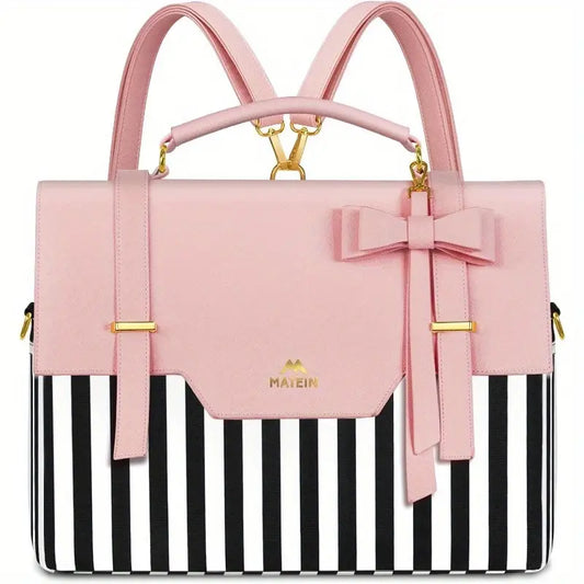 3-in-1 Convertible Laptop Briefcase Backpack - 15.6 Inch Pink Briefcase For Women