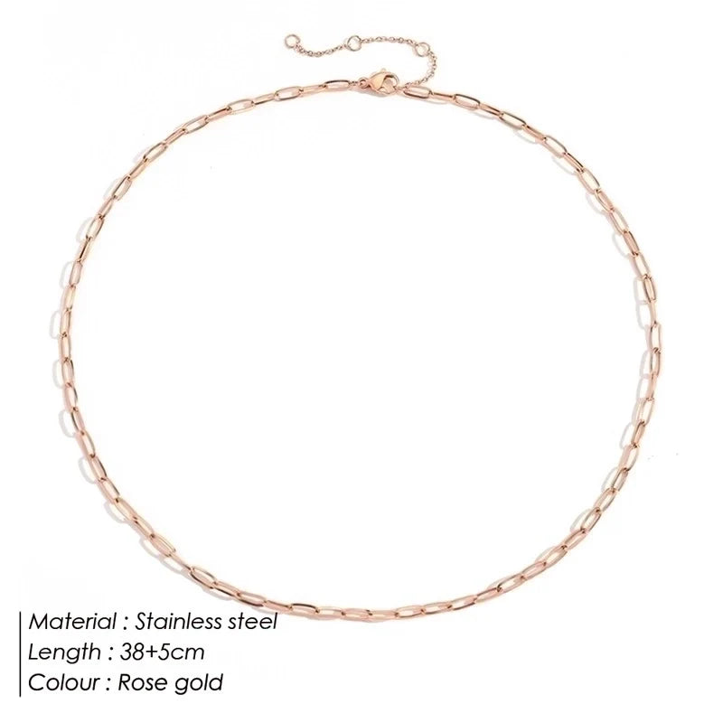 Chain Necklace, 14K Gold, Silver, Rose Gold.