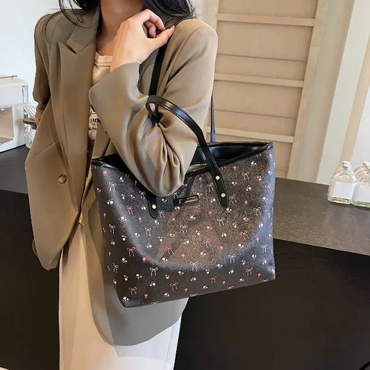 Women's Casual Tote Bag With Roses & Bows