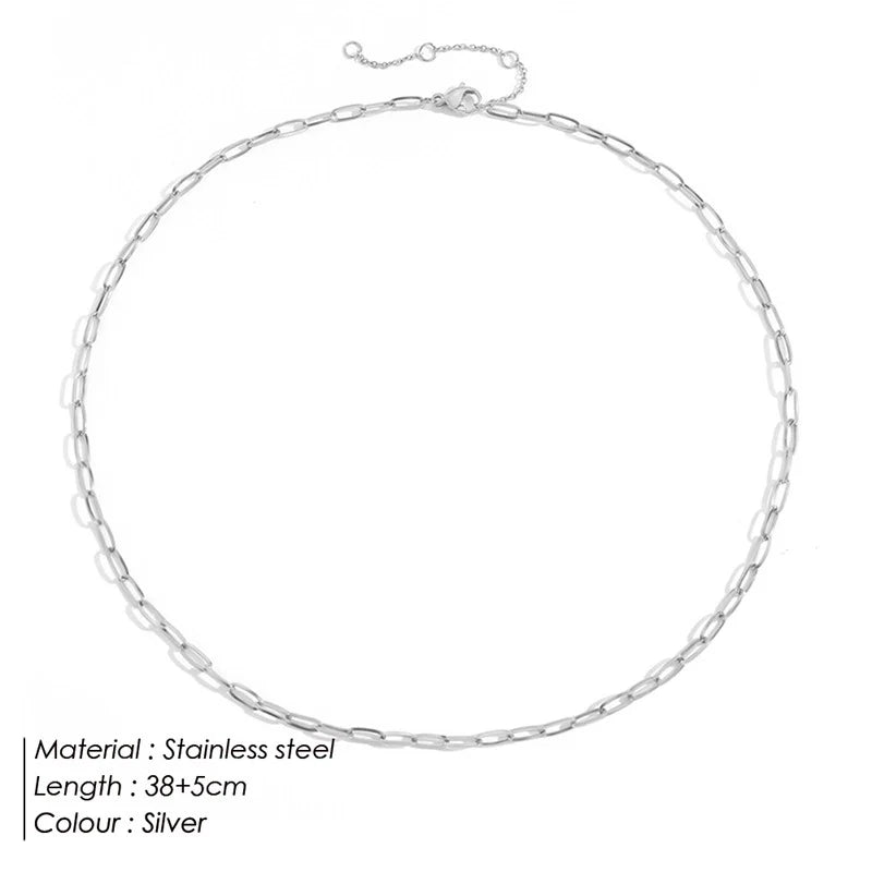 Chain Necklace, 14K Gold, Silver, Rose Gold.