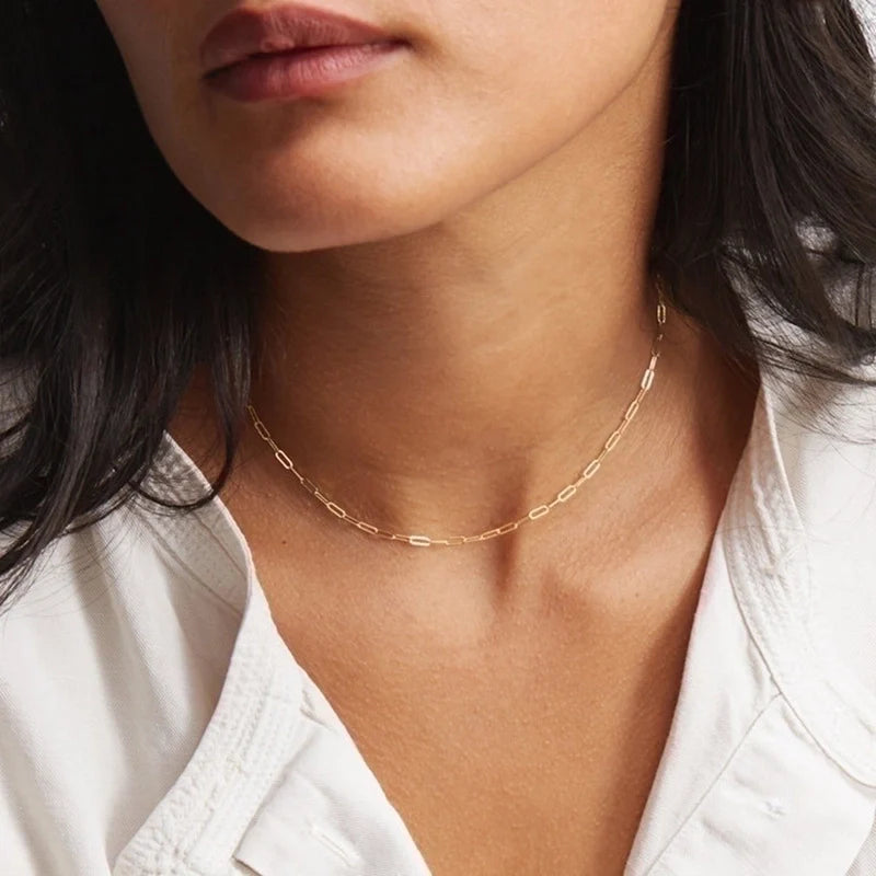 Chain Necklace, 14K Gold, Silver, Rose Gold.