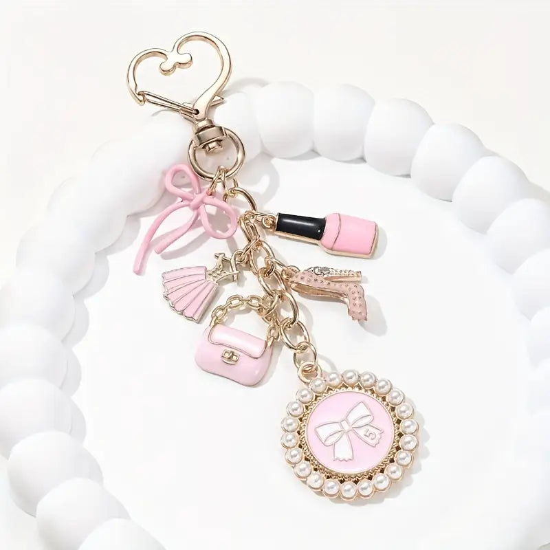 Number 5 Bow Keychain