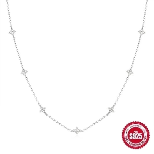 Platinum Silver or Gold Floral Necklace