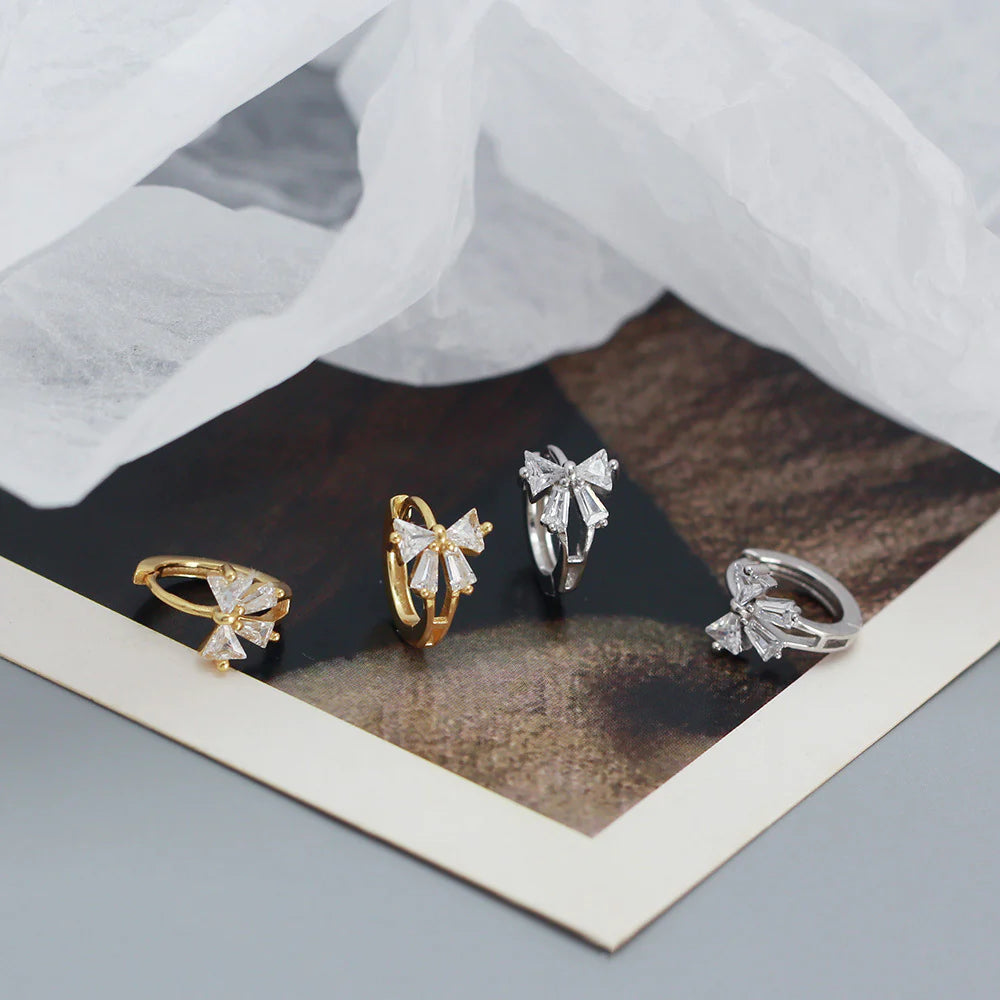 Bow Silver or Gold Earrings