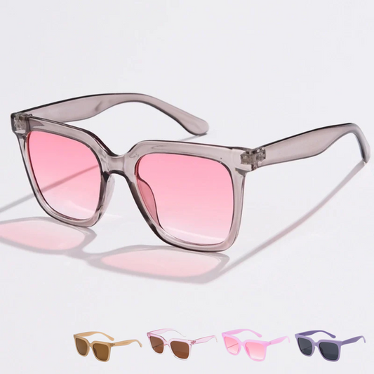 Classic Style Color Block Square Full Frame Sunglasses