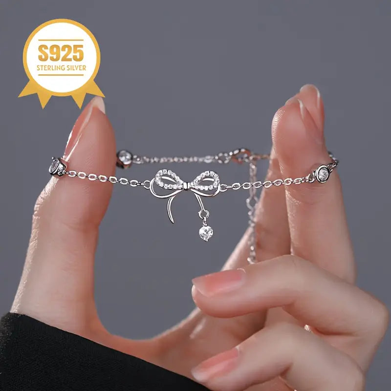 Sterling Silver Bowknot Bracelet