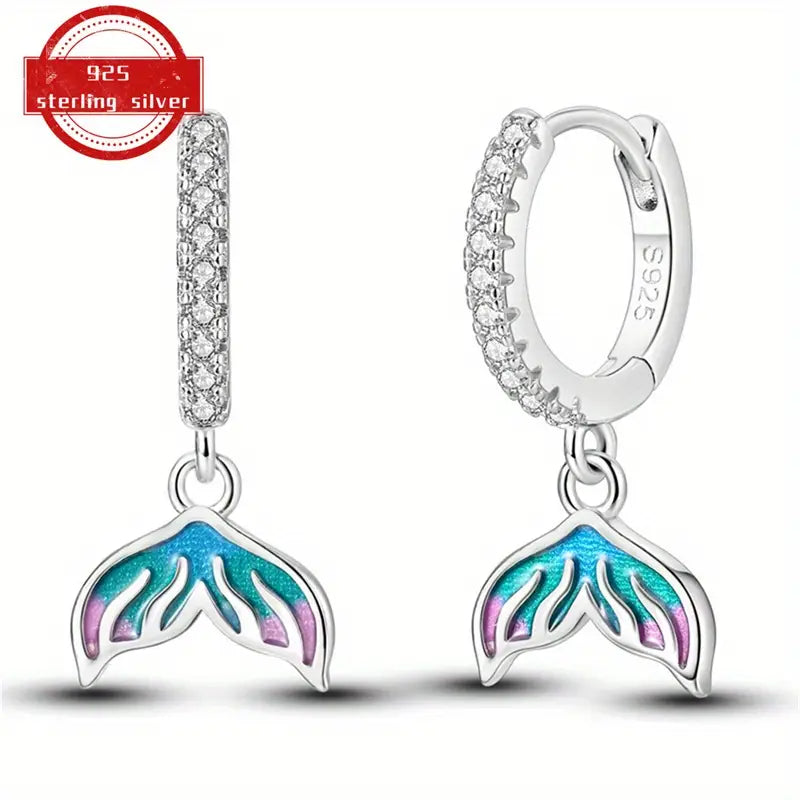 Mermaid Tail Sterling Silver Earrings