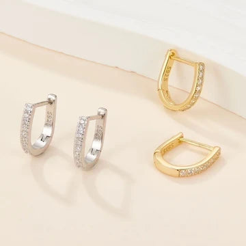 U Shaped Zircon Earrings