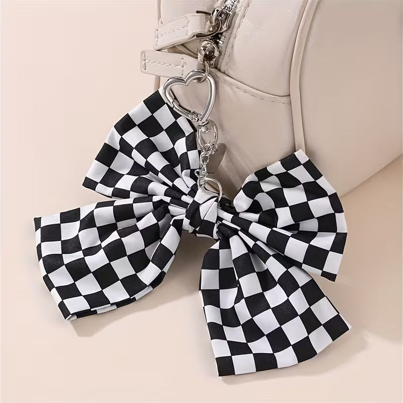 Checkered Bow Purse Accessory
