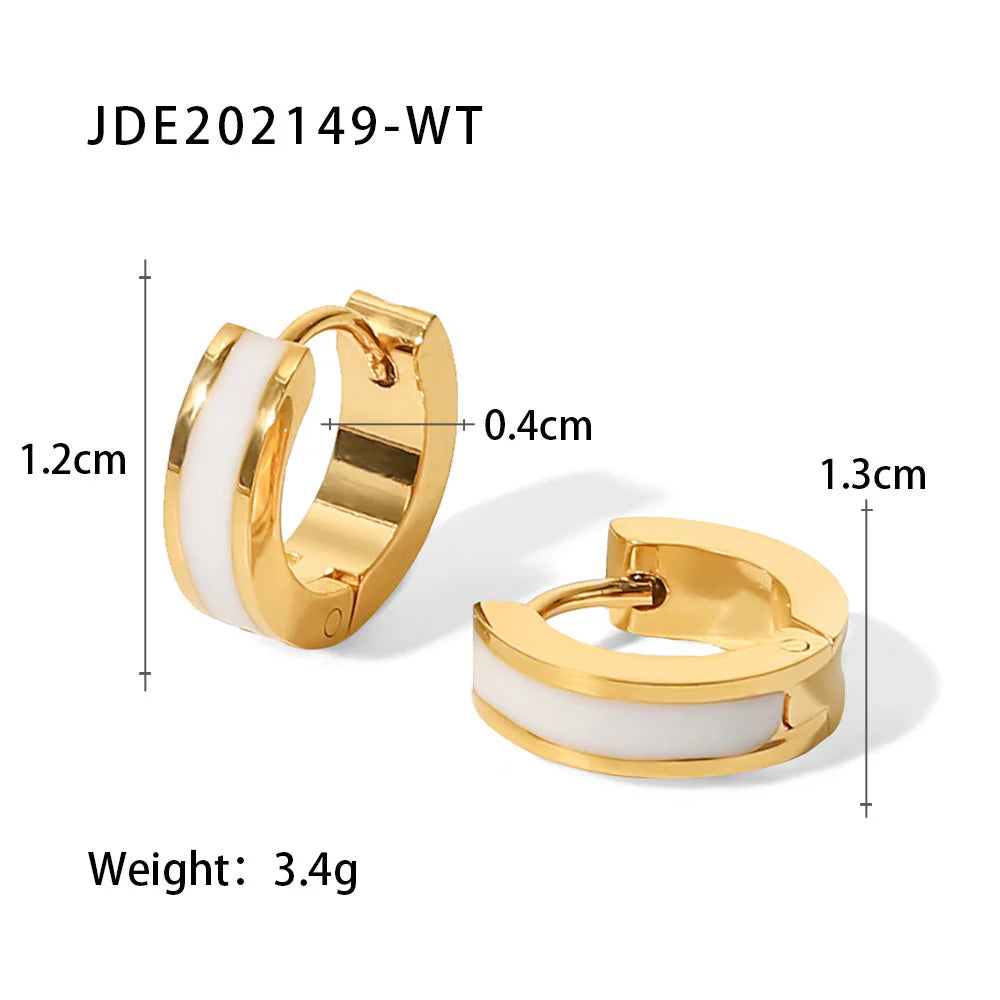 18K Gold Small Hoop Earrings With a Splash of Color