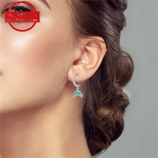 Mermaid Tail Sterling Silver Earrings