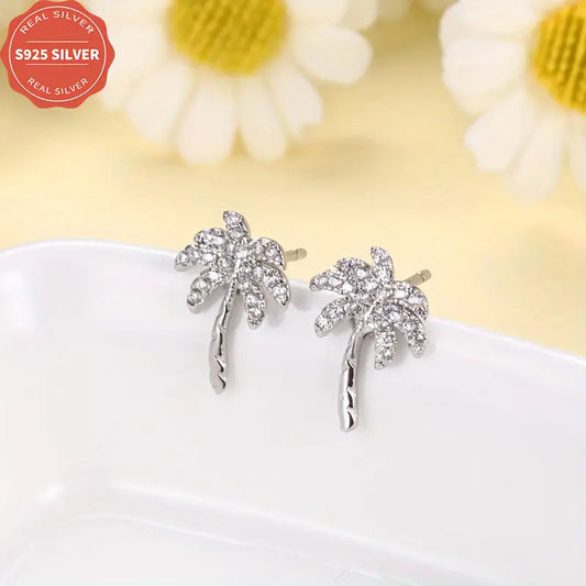 Sterling Silver Palm Tree Earrings